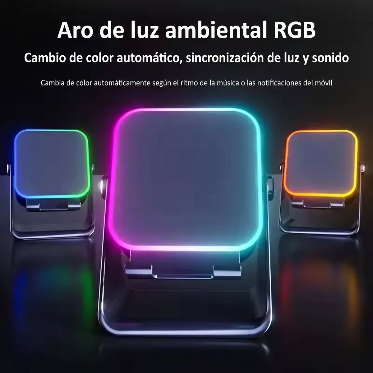 New  Wireless Sensor Speaker Phone Holder Desktop Stand with Atmosphere RGB Light Multifunctional Stereo Sound Wireless Speakers