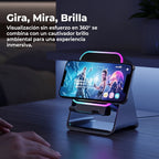 New  Wireless Sensor Speaker Phone Holder Desktop Stand with Atmosphere RGB Light Multifunctional Stereo Sound Wireless Speakers